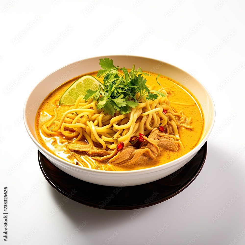Khao soi soup closeup