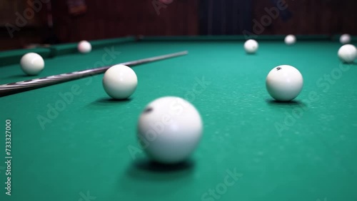 Wallpaper Mural Billiard balls with numbers on a pool table Torontodigital.ca