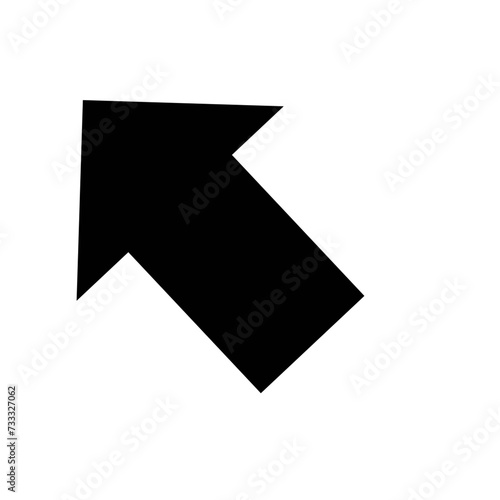 Left arrow up icon, black arrow 