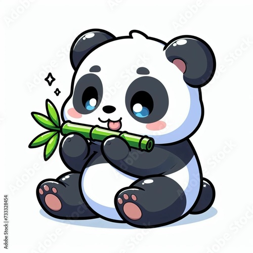 panda with bamboo