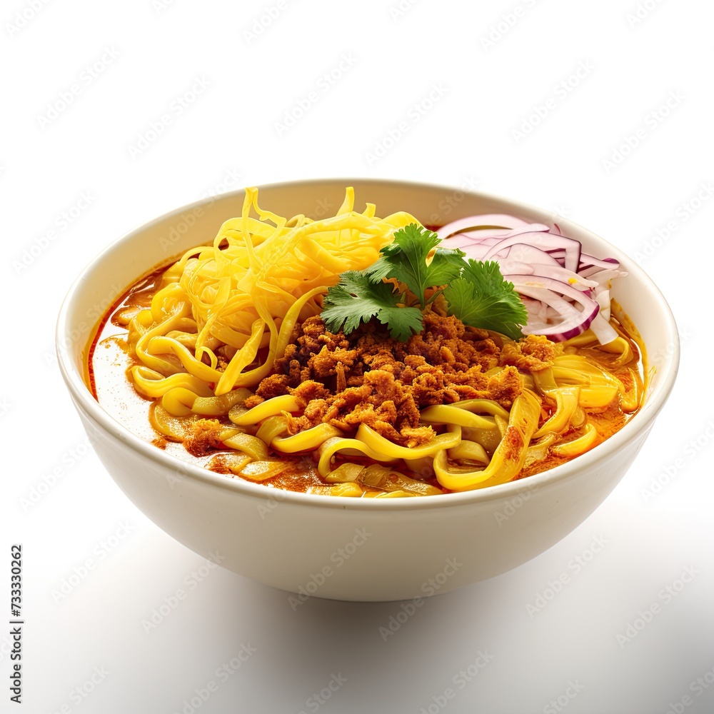Khao soi soup closeup Khao soi soup closeup