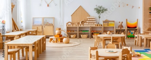 Playful kindergarten classroom or Montessori