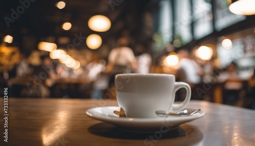 A cup of coffee on a white plate