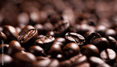 A pile of coffee beans in a brown color