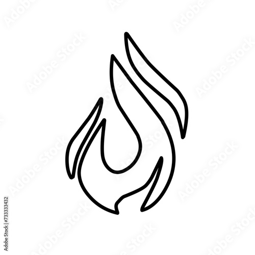 fire icons in line style,flame of various shapes, bonfire vector illustration