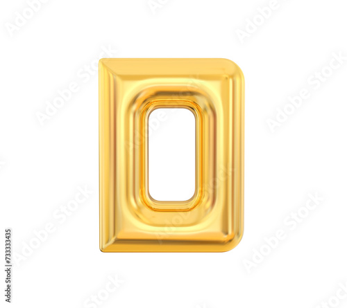 D Letter Gold 3D