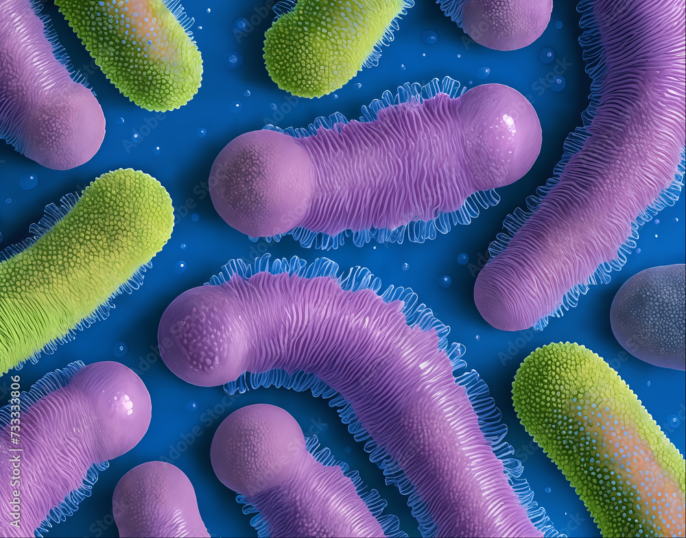 Fotografie Legionella bacteria. AI generated illustration