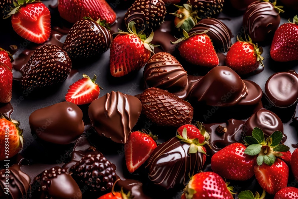 A tempting platter of assorted gourmet chocolate-covered strawberries