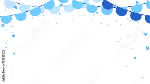 Blue flag and confetti celebration frame luxury greeting rich card