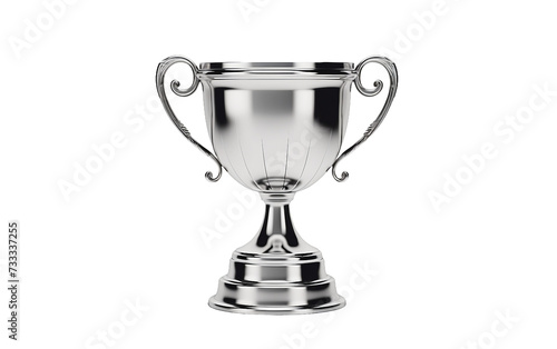 Steel Championship Trophy Isolated on Transparent Background PNG.