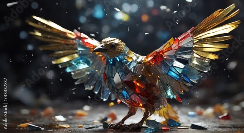 Colorful glass bird.