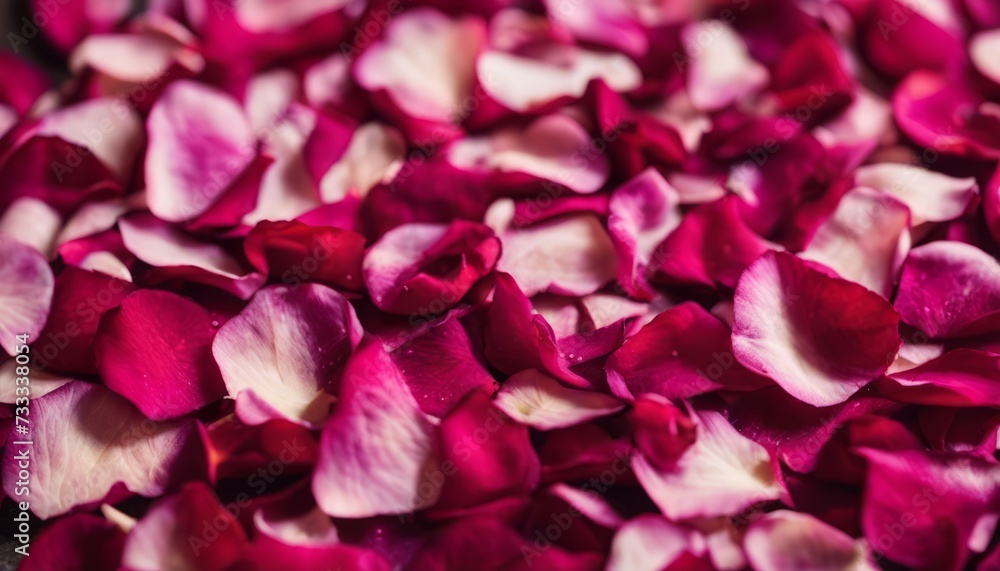 A pile of pink petals on a table A pile of pink petals on a table