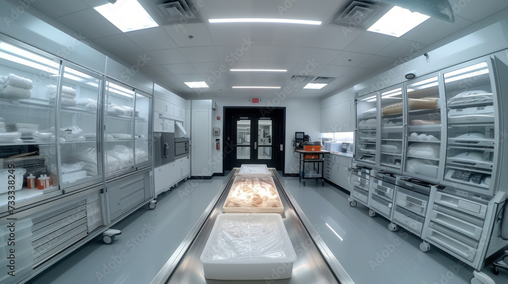 Picture inside the work room Hospital engineering industry engineers collaborate to efficiently design and install advanced medical equipmen, generative ai