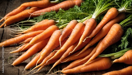 A bunch of carrots on a table