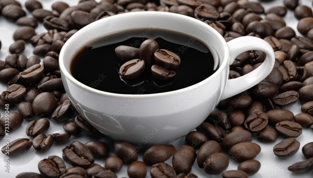 Fototapeta premium A cup of coffee with a spoon in it