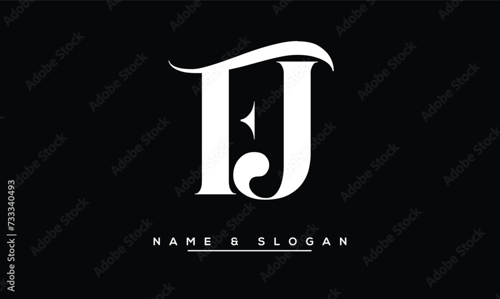 FJ, JF, F, J Abstract Letters Logo Monogram FJ, JF, F, J Abstract Letters Logo Monogram