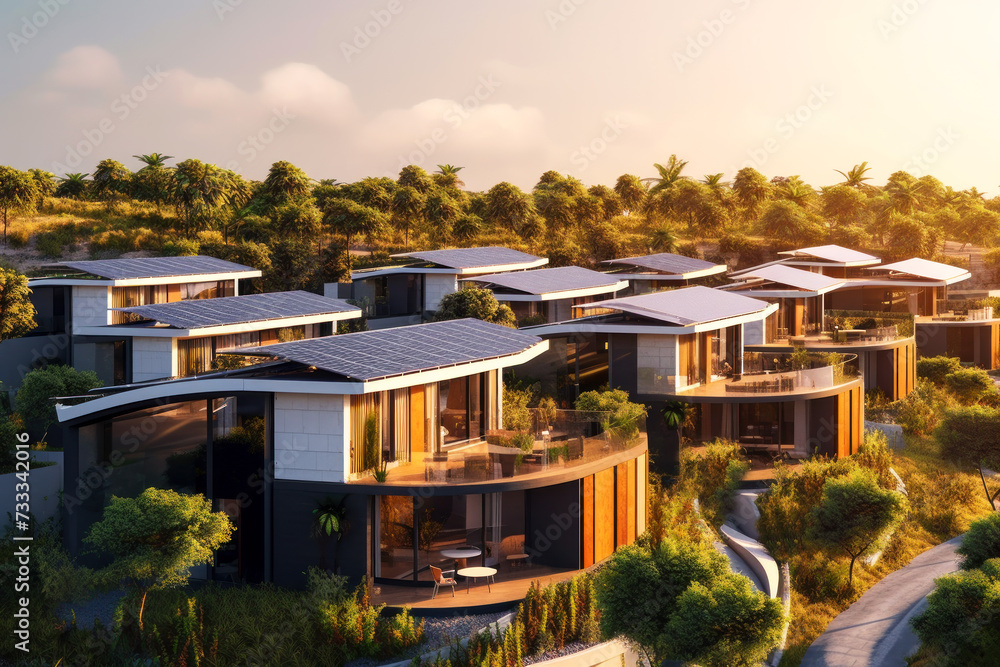 Modern Eco Homes with Solar Panels Modern Eco Homes with Solar Panels