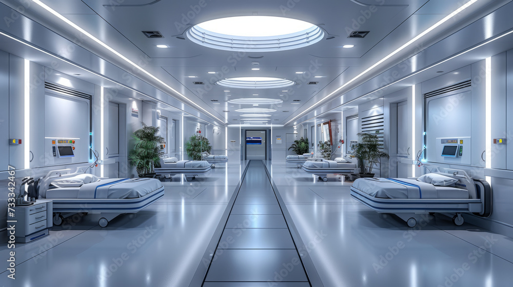 Picture inside the work room Hospital engineering industry engineers collaborate to efficiently design and install advanced medical equipmen, generative ai