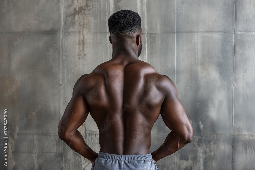 showcasing a mans back, highlighting its strength and the beauty of proper posture. showcasing a mans back, highlighting its strength and the beauty of proper posture.