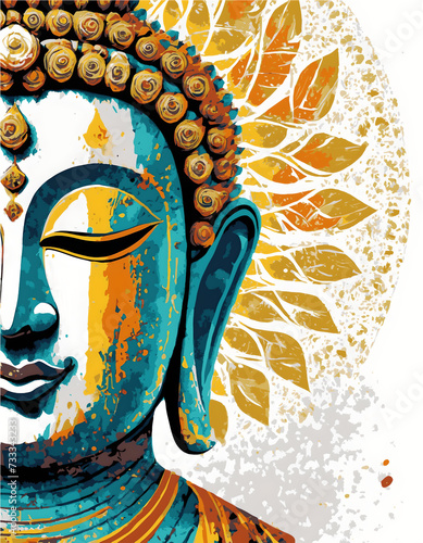 Gautam buddha closeup half face