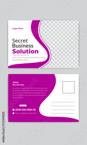 modern and simple business post card design for company.
