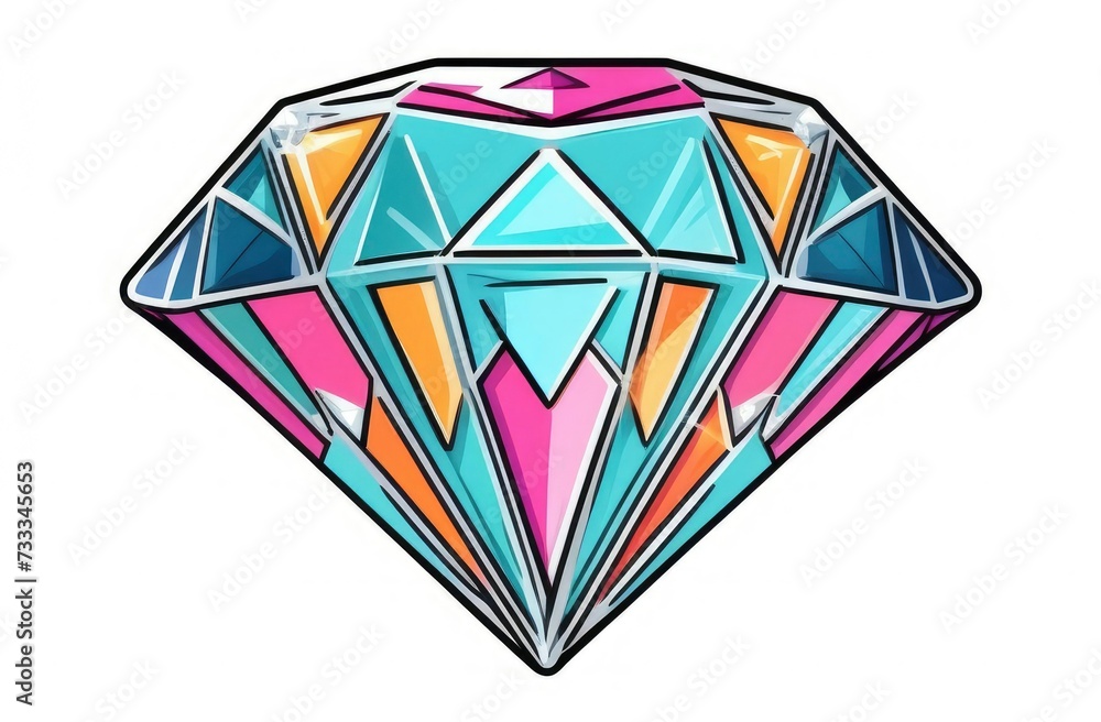 Jewelry diamond stone. Set of doodle crystals.