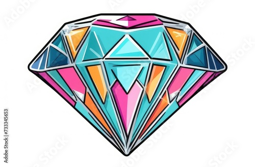 Jewelry diamond stone. Set of doodle crystals.