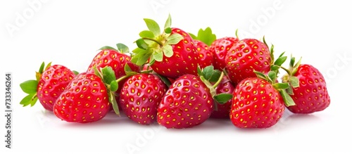 Vibrant Red Berry Strawberries on Isolated White Background - Perfect for Red Berry Lovers