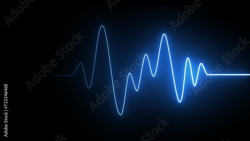 cardiogram cardiograph oscilloscope screen, ECG cardiogram oscilloscope monitor heartbeat line shows heart rate on black background. photo