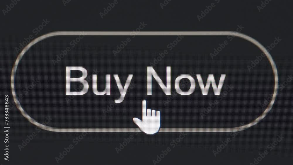 Clicking buy now button on the black computer screen. Close up. Clicking buy now button on the black computer screen. Close up.