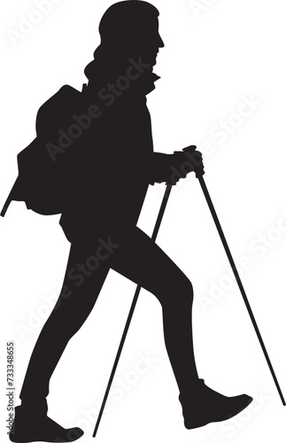 trekking silhouette