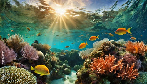 coral reef and tropical fishes