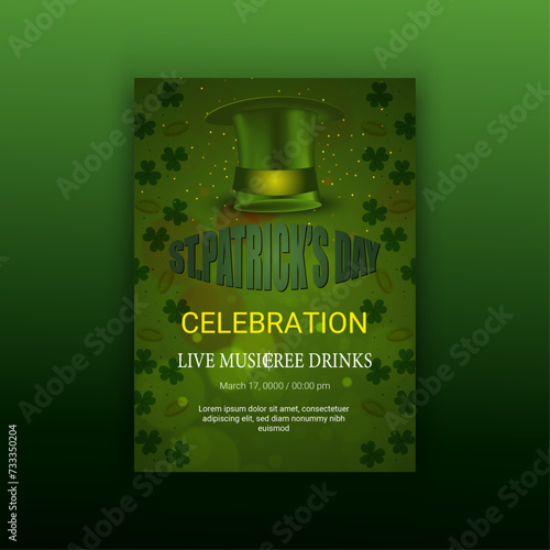 Happy Saint Patrick's Day Template Design. St. Patrick's Party Day .