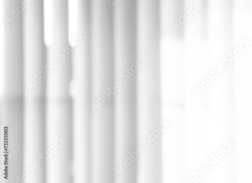 Blurry Light and shadows lines from curtain on the white wall. Sunny day with sun rays reflection from window. Element design for Mockup  Copy space for text