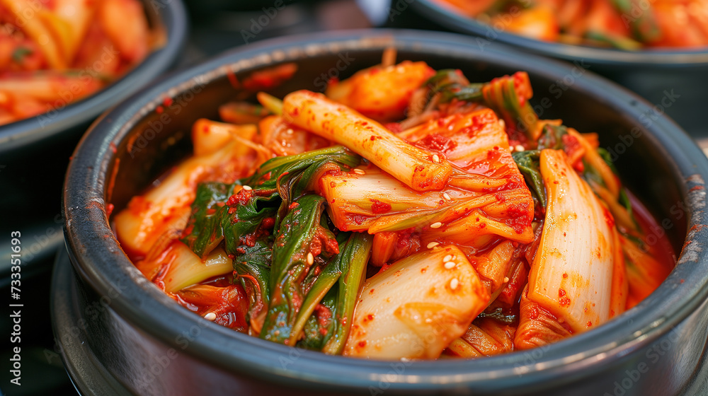 Details with the korean kimchi dish. AI generated. Details with the korean kimchi dish. AI generated.