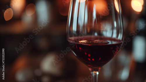 Details with a glass of red wine. AI generated. photo