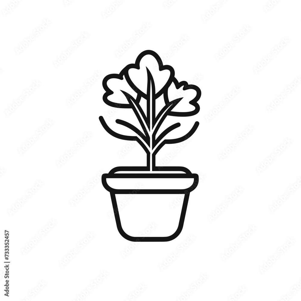 Azalea plant flower in a pot  vector illustration isolated transparent background, cut out or cutout t-shirt design