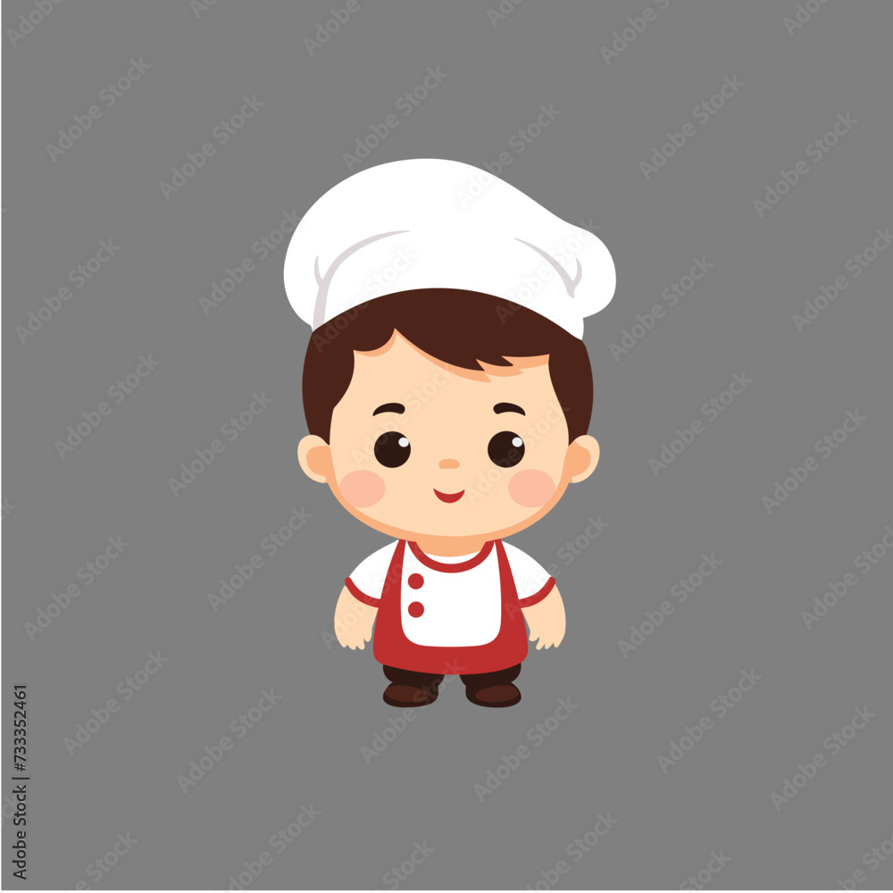 chef wit muffin baker kid child baby boy vector illustration isolated grey background, cut out or cutout t-shirt design chef wit muffin baker kid child baby boy vector illustration isolated grey background, cut out or cutout t-shirt design