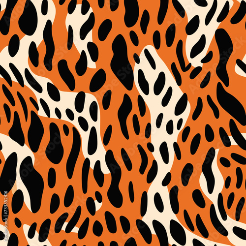 seamless leopard animal pattern vector illustration isolated transparent background, cut out or cutout t-shirt design