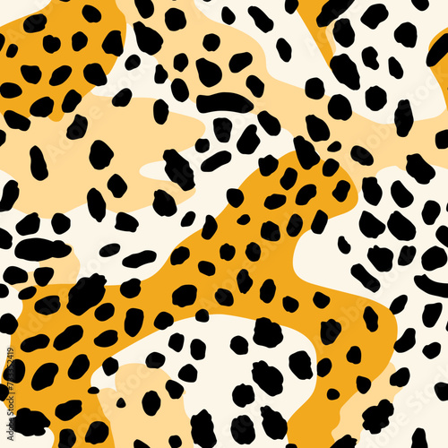 seamless leopard animal pattern  vector illustration isolated transparent background  cut out or cutout t-shirt design