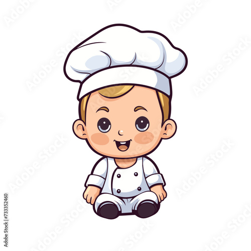 chef wit muffin baker kid child baby boy vector illustration isolated transparent background  cut out or cutout t-shirt design
