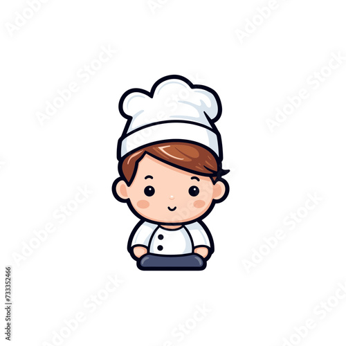chef wit muffin baker kid child baby boy vector illustration isolated transparent background, cut out or cutout t-shirt design