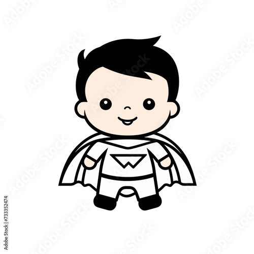 little child baby boy superhero vector illustration isolated transparent background, cut out or cutout t-shirt design