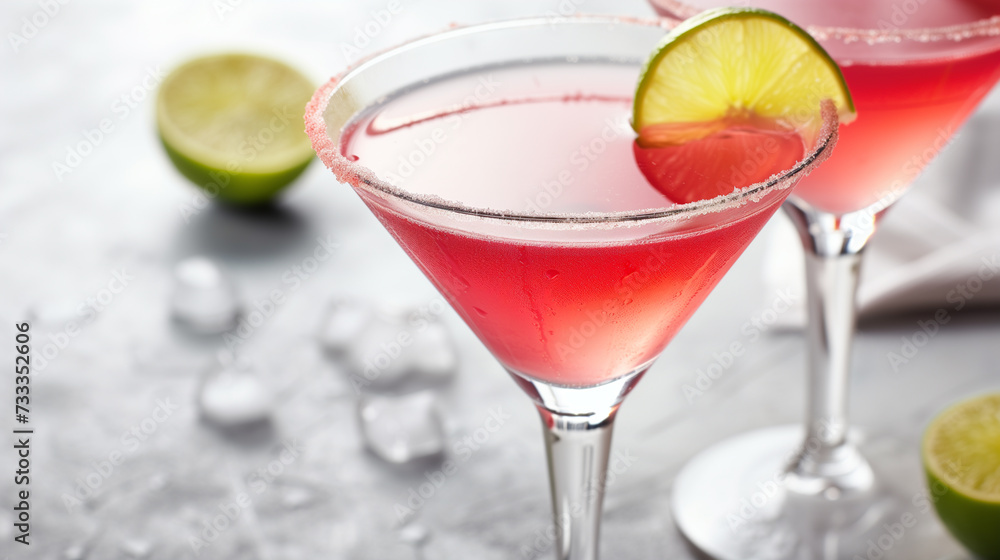 Details with the cosmopolitan cocktail. AI generated