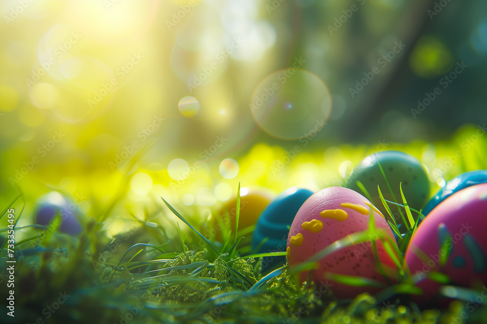 Easter Eggs on the grass Easter Eggs on the grass