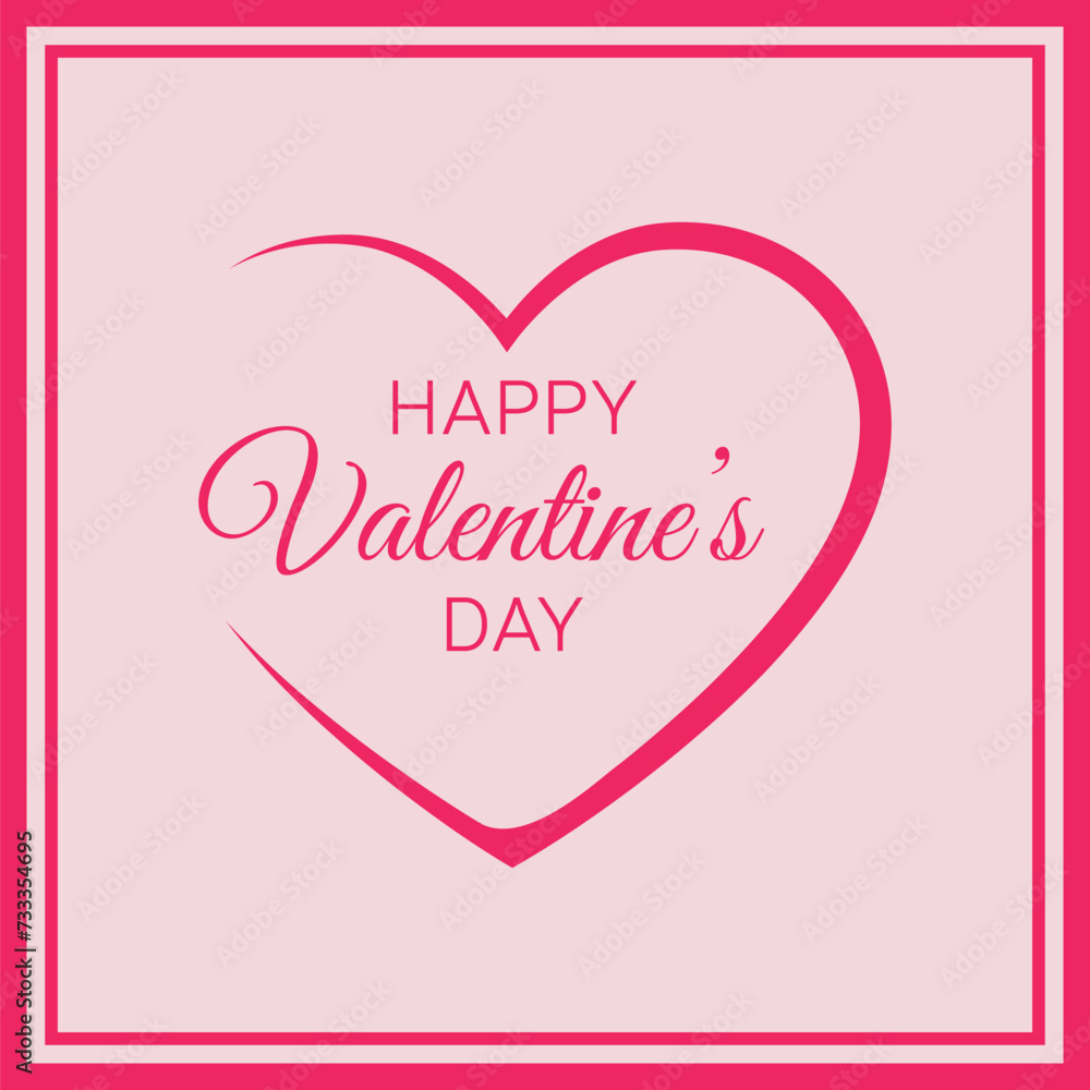 Happy Valentine's Day Greeting Card Vector Illustration.