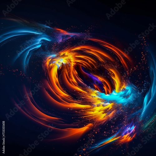 Computer Generated Image of a Colorful Swirl. Generative AI.