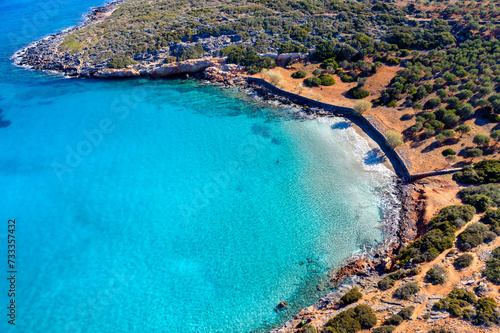 Amazing beach of Kolokitha near Elounda, Crete, Greece.