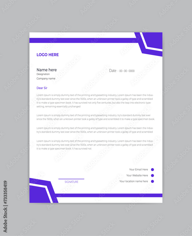 simple and clean letterhead design for business agency. simple and clean letterhead design for business agency.