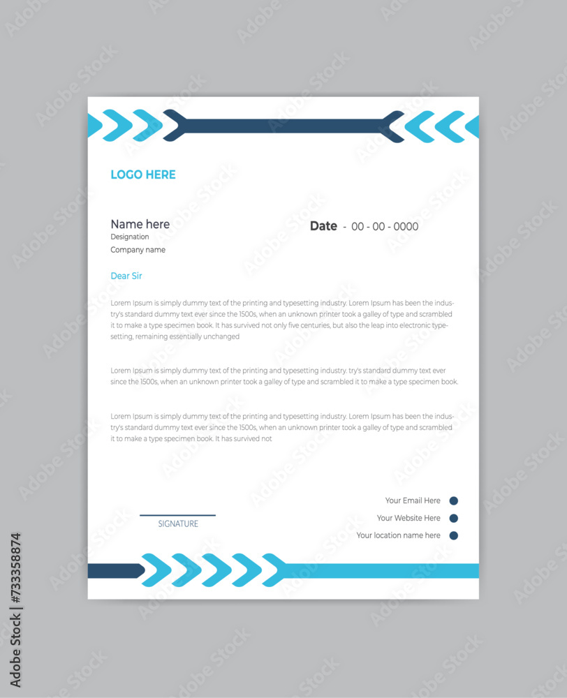 modern letterhead design layout. modern letterhead design layout.